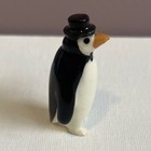 Vintage Hagen Renaker Miniature Penguin Figurine With Top Hat And Bow Tie