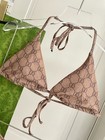 Gucci Gg Monogram Triangle Bikini Set   Adjustable String Tie Design - Size L