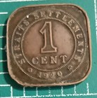 1920 Straits Settlements 1 Cent Km 32