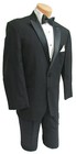 Men s Black Tuxedo Jacket With Satin Peak Lapels   Optional Pants Wedding Prom