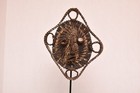 Papua New Guinea Mask Yam Turtle Kaminbit Village W Stand Oceanic