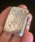 Antique George V English Sterling Silver Vesta Case Match Safe Chester 1912