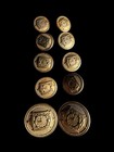 Vintage Marshall Field   s Gold Tone Clock Face Buttons Set Of 10 Crafts Replace