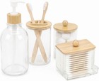Bathroom Set 4 Pcs  1 Qtip Holder 1 Soap Dispenser  1 Toothbrush Holder  1 Co   