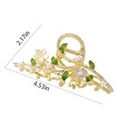 1 Flower Hair Clips Large Gold-hued Metal Hair Claw Flower Design Non Slip