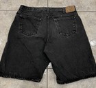 Vtg 90s 38   Fit 36   Arizona Faded Black Denim Jean Distressed Shorts Jorts