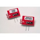 Meat Price Tag Kit With Pins Red Plastic - 3 3 4 l X 2 3 8 h