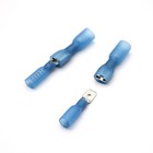 100pcs Blue Heat Shrink Crimp Spade Terminals Wire Connectors Kit 14-16gauge Awg