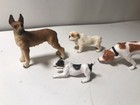 Lot Of 4 Small Resin Bulldog  Shepherd  Others Figures For Doll House Decor