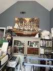 Rare Vintage Massive 60    X 38    Hand Crafted Wood Model Ship 5   