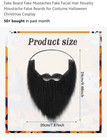 Fake Beard Fake Mustache Novelty New For Costume Halloween Christmas
