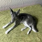 Vintage Porcelain Wolf Dog German Shepard Statue Germany Marked 5 