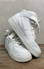 Nike Air Force 1 High  07 Triple White Leather Sneakers Youth Size 7y