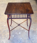 Antique Mahogany Spindle Side Table Duncan Phyfe Style Accent Table Refurbished