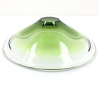 Vintage Handmade Blown Glass Bowl Heavy Mid Century Modern Mcm Round Green