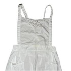 Vtg Full Length White Eyelet Lace Apron Cotton Tie At Waist 2 Pockets See 