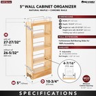 Rev-a-shelf 5  Pullout Wall Kitchen Cabinet Organizer Storage Rack  448-wc-5c