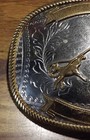 Vintage Calf Roping Belt Buckle Trophy Rodeo Cowboy German Silver   Gold Tone