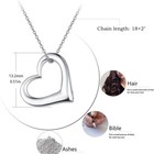 Cremation Jewelry For Ashes - Heart Pendant Memorial Urn Necklace Ashes Holder
