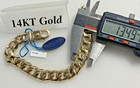 14kt Solid Real Gold Braccio  r  Brand Cuban Bracelet 65 58grams 13 5mm 9    B3588