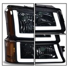 Led Headlamps Taillights Chevy Silverado 1500 2500   Hd 03-06 Smoky Chrome