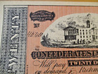 1864 Confederate  States Of America 20 Dollar Currency Bank Note Facsimile
