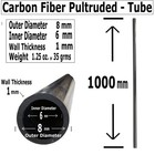  1  8mm X 6mm X 1000mm Carbon Fiber Tube - Black-pultruded Round Tube