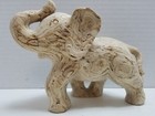 Vintage Hand Carved Balsa Wood Elephant Statue Figurine White African 8  Rustic