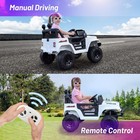 White 12v Kids Ride On Toy Truck Electric Powered Wheels Car Parental Remote Mp3