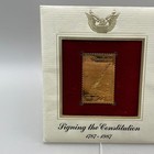 1987 Signing The Constitution First Day Cover W  22kt Gold Replica Stamp