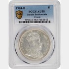 Straits Settlements  1904 Edward Vii Dollar  Pcgs Au 58  20 365 000 Mintage 