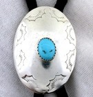 1 1 2 X 1 1 10 Inch Navajo Southwest Turquoise Sterling Silver Bolo Tie And Tip