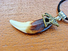 Large 1-1 2   Authentic Wolf Tooth Pendant Necklace Jewelry - Wolf Accent