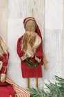 Hanging Primitive Santa With Wreath