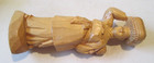 Vintage Carved Wood Wooden Asian Lady With Baby And Basket On Head 8 Inches