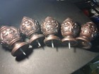 Lot Of 5 Decorative Bronze Brown Colored Curtain Rod Screw On Finials 
