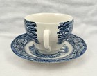 Liberty Blue Staffordshire England Cup And Saucer   Excellent