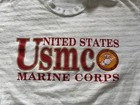 Vintage Usmc Shirt Mens Large Gray Striped United States Marine Corps Wideworld