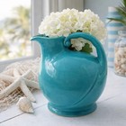 Vintage Metlox Poppytrail Turquoise Pitcher Jug California Pottery Mid Century
