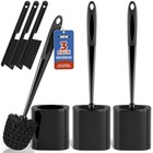 Toilet Brush  3 Pack Toilet Brush And Holder Set Bathroom Accessories 