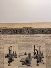 1877 Scientific American Thomas Edison Phonograph First Print Gatling Gun Ad Oil