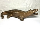    rare  Original 1890s Cast Iron Figural Alligator Crocodile Desk Inkwell Holder   