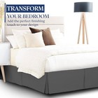  Luxury Pleated Queen Bed Skirt With Split Corners - Queen- 21  Drop Dark Grey