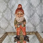 Vintage Gnome Pixie Elf Shelf Sitter D  cor Hobbyist Ceramic  Hand Painted 1970s