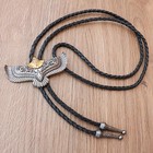 Bolo Tie For Men Cowboy Necktie Western Style Bow Tie For Flying Eagle Silver