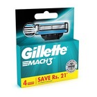 Gillette Mach 3 Manual Shaving Razor Blades Pack Of 4  cartridge 
