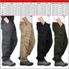 Us Men s Cargo Pants 100  Cotton Work Pant Elastic Waist Trousers Outdoor Pants
