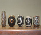 5pc Tibetan 3 Eye Prayer Dzi Bead Old Agate Amulet Gzi Pendant Antique L185