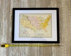 Genuine Vintage Antique Map Of The Us  1889 Cram   s Atlas Of The World  framed 