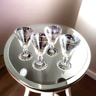 Vintage Fostoria Colonial Dame Crystal Wine water Glasses - Set Of 4  6 5  Tall